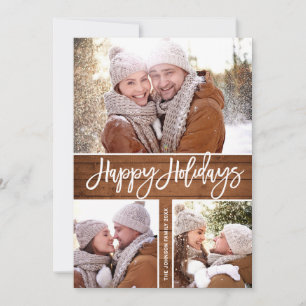 Cartes Pour Fêtes Annuelles Joyeux Noël Moderne Rustique 4 PHOTO Salutation