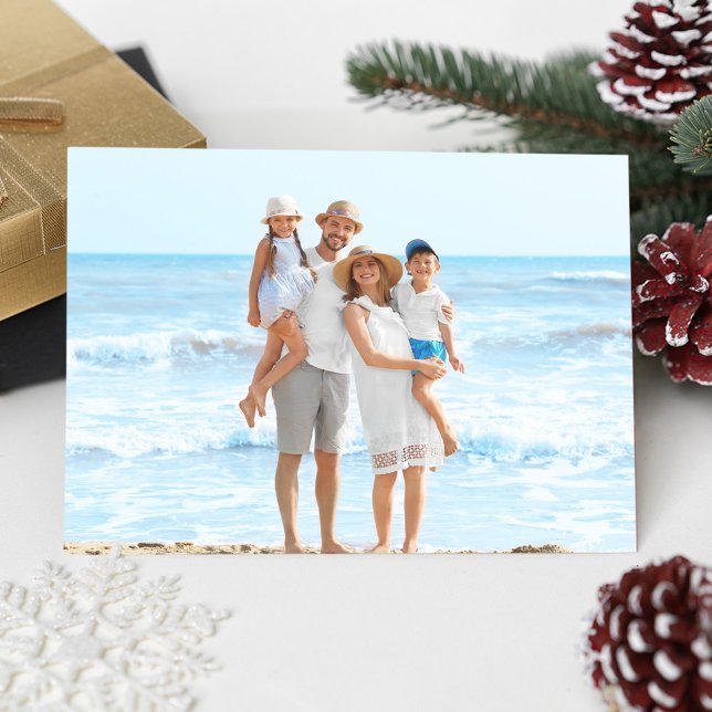 Cartes Pour Fêtes Annuelles Joyeux Noël Moderne Simple Bleu Dollar (A great way to share your family vacation photos. )