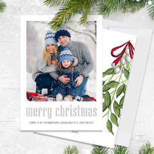 Cartes Pour Fêtes Annuelles Joyeux Noël Moderne Simple Mistletoe Élégant