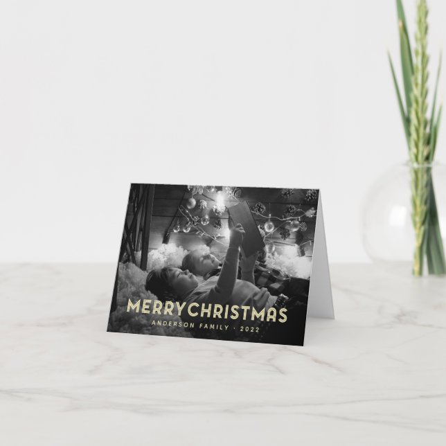 Cartes Pour Fêtes Annuelles Joyeux Noël moderne Typographie simple (Devant)