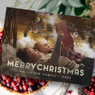 Cartes Pour Fêtes Annuelles Joyeux Noël moderne Typographie simple