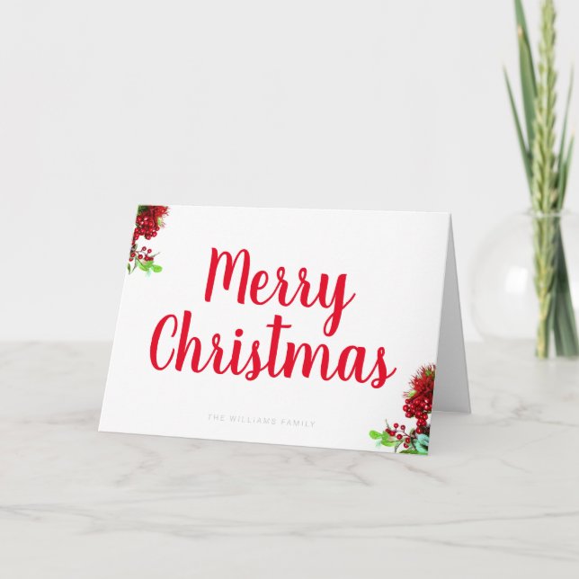 Cartes Pour Fêtes Annuelles Joyeux Noël moderne Typographie simple Script (Devant)