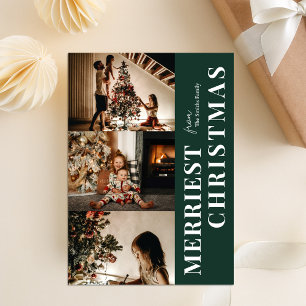 Cartes Pour Fêtes Annuelles Joyeux Noël moderne vert Script photo