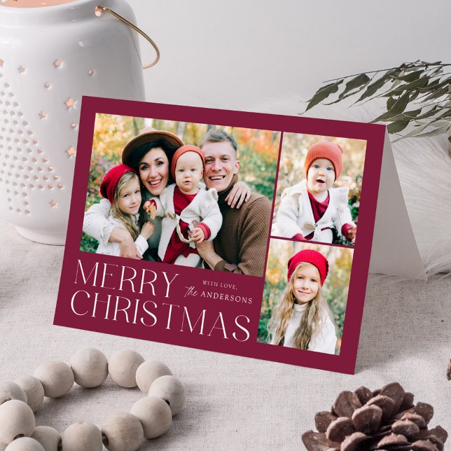 Cartes Pour Fêtes Annuelles Joyeux Noël moderne violet 4 photo (Créateur téléchargé)