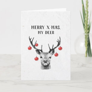 Cartes Pour Fêtes Annuelles Joyeux Noël mon Noël de calembour de cerfs communs
