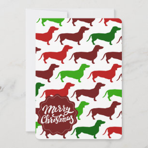 Cartes Pour Fêtes Annuelles Joyeux Noël Motif de chien teckel de Noël
