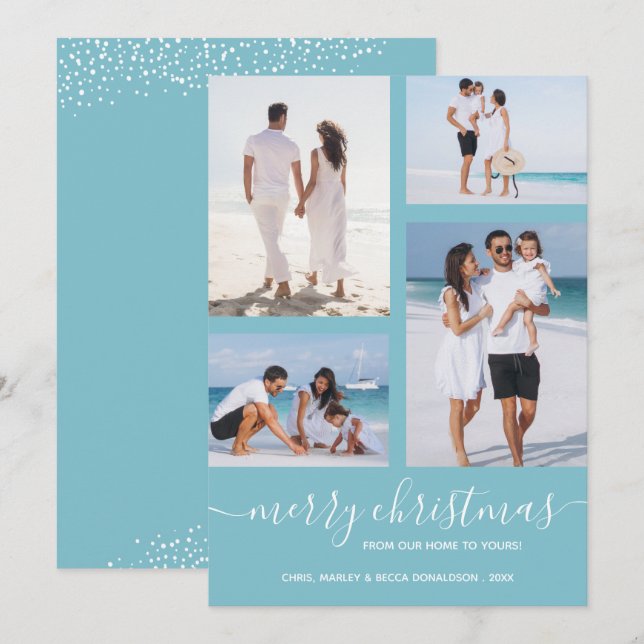 Cartes Pour Fêtes Annuelles Joyeux Noël Multi Photo (Devant / Derrière)