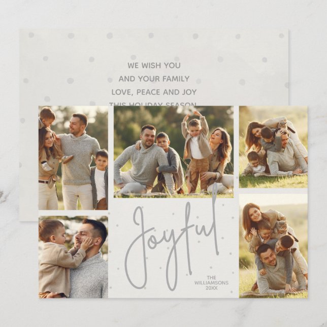 Cartes Pour Fêtes Annuelles JOYEUX Noël Multi Photo (Devant / Derrière)