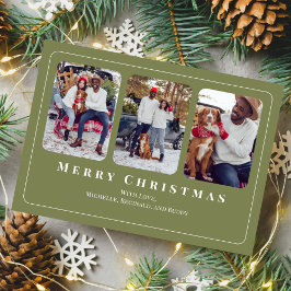 Cartes Pour Fêtes Annuelles Joyeux Noël Multi Photo Botanique Holly
