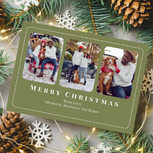 Cartes Pour Fêtes Annuelles Joyeux Noël Multi Photo Botanique Holly