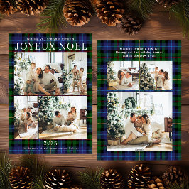 Cartes Pour Fêtes Annuelles Joyeux Noel Multi Photo Green Plaid Holiday Card