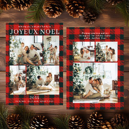 Cartes Pour Fêtes Annuelles Joyeux Noel Multi Photo Red Buffalo Plaid