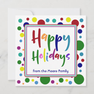 Cartes Pour Fêtes Annuelles Joyeux Noël multicolore avec des points colorés