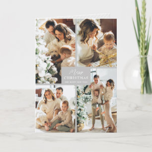 Cartes Pour Fêtes Annuelles Joyeux Noël Multiple Photo Gris Plié