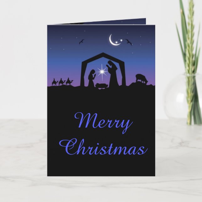 Cartes Pour Fêtes Annuelles Joyeux Noël Nativité de Jésus (Devant)
