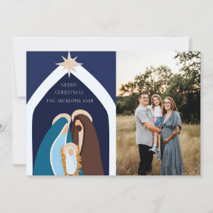 Cartes Pour Fêtes Annuelles Joyeux Noël Nativité Design