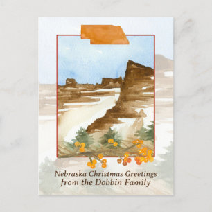 Cartes Pour Fêtes Annuelles Joyeux Noël Nebraska Snow Hills Personnalisé