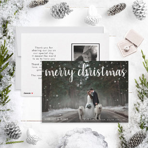 Cartes Pour Fêtes Annuelles Joyeux Noël Neige 2 Mariage photo Merci