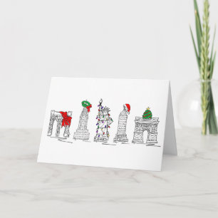 Cartes Pour Fêtes Annuelles Joyeux Noël New York City NYC Noël