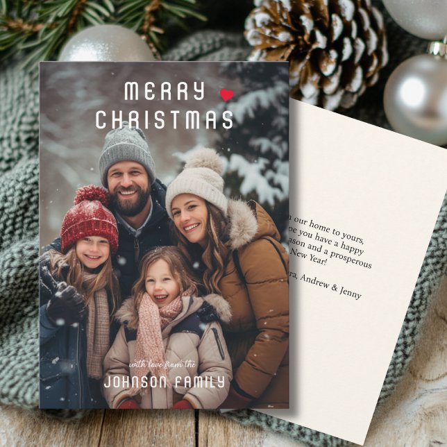 Cartes Pour Fêtes Annuelles Joyeux Noël! Noël photo simple et moderne (Créateur téléchargé)