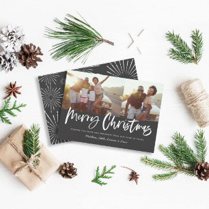 Cartes Pour Fêtes Annuelles Joyeux Noël noir et blanc multi photo