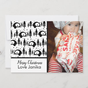 Cartes Pour Fêtes Annuelles Joyeux Noël noir et blanc Photo Grey