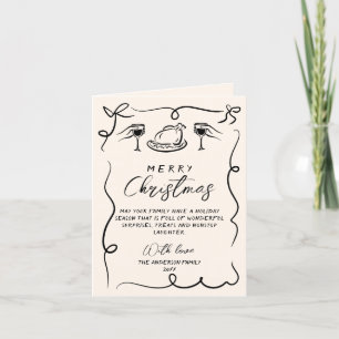 Cartes Pour Fêtes Annuelles Joyeux Noël noir et blanc rétro