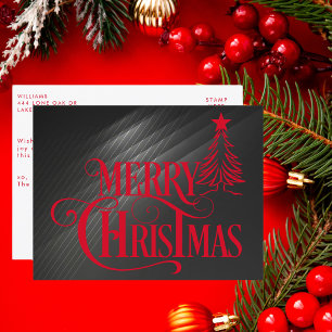 Cartes Pour Fêtes Annuelles Joyeux Noël noir et rouge moderne