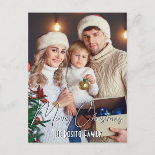 Cartes Pour Fêtes Annuelles Joyeux Noël Nom personnalisé et photo