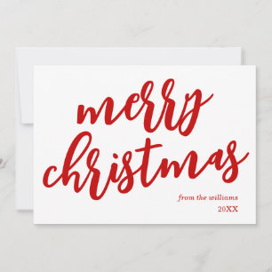 Cartes Pour Fêtes Annuelles Joyeux Noël Non Photo Rouge