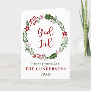 Cartes Pour Fêtes Annuelles Joyeux Noël norvégien et suédois, personnalisé