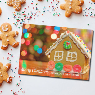 Cartes Pour Fêtes Annuelles Joyeux Noël Nouveau Accueil Adresse Maison en pain