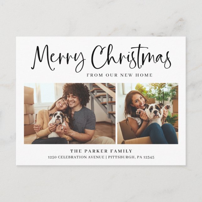 Cartes Pour Fêtes Annuelles Joyeux Noël | Nouveau domicile Changement d'adress (Devant)
