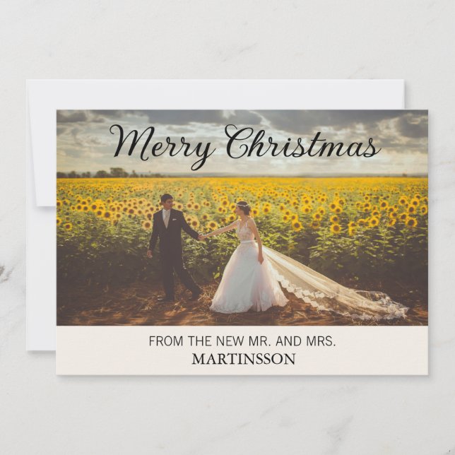 Cartes Pour Fêtes Annuelles Joyeux Noël Nouveau M. Mme Photo Holiday (Devant)