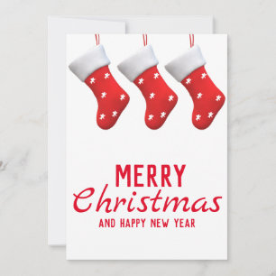 Cartes Pour Fêtes Annuelles Joyeux Noël Nouvel An Chaussettes de Noël Snowflak