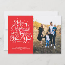 Joyeux Noël Nouvelle Année Photo de Script Rouge