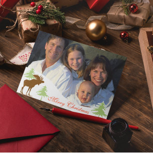 Cartes Pour Fêtes Annuelles Joyeux Noël Oie 3 pins