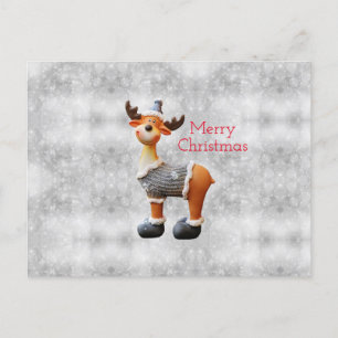 Cartes Pour Fêtes Annuelles Joyeux Noël orignal portant un chapeau      