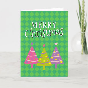 Cartes Pour Fêtes Annuelles Joyeux Noël orné d'arbres lunaires