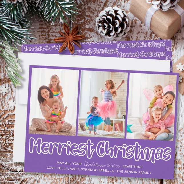 Cartes Pour Fêtes Annuelles Joyeux Noël ouvert Lettres 3 photo verticale (Créateur téléchargé)