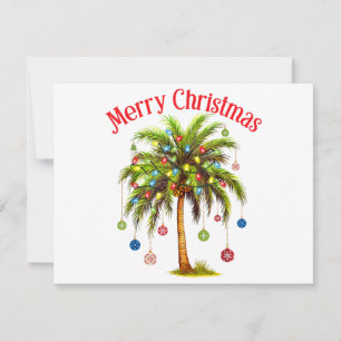 Cartes Pour Fêtes Annuelles Joyeux Noël Palm Tree Light Hawaiian Tropical