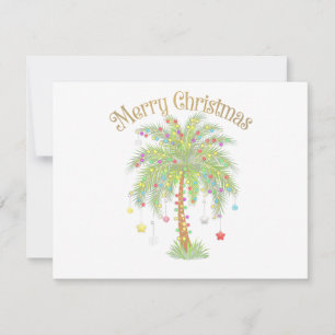 Cartes Pour Fêtes Annuelles Joyeux Noël Palmier Lumière Nouvel An Tropical