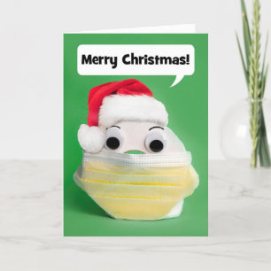 Cartes Pour Fêtes Annuelles Joyeux Noël Papier toilette en masque facial Covid