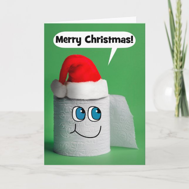 Cartes Pour Fêtes Annuelles Joyeux Noël Parlant Rouleau de papier toilette (Devant)