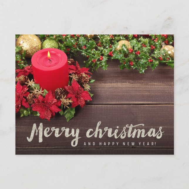 Cartes Pour Fêtes Annuelles Joyeux Noël (parties scintillant argent) (Devant)