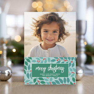 Cartes Pour Fêtes Annuelles Joyeux Noël Pastel Botanique - Photo
