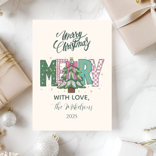 Cartes Pour Fêtes Annuelles Joyeux Noël Patchwork Pastel