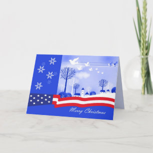 Cartes Pour Fêtes Annuelles Joyeux Noël. Patriotique