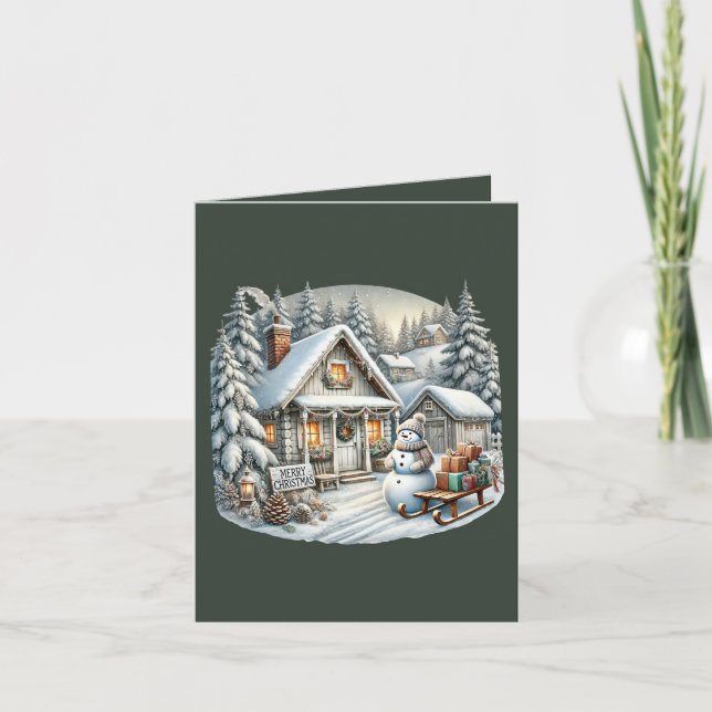 Cartes Pour Fêtes Annuelles Joyeux Noël Pays d'accueil ajouter le message (Devant)