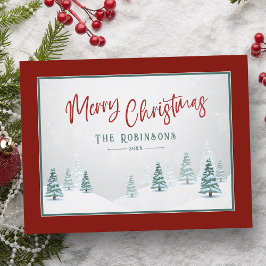 Cartes Pour Fêtes Annuelles Joyeux Noël Pays Élégant Épinette d'hiver
